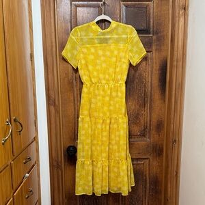 Lulu's Sunny Yellow Midi Dress